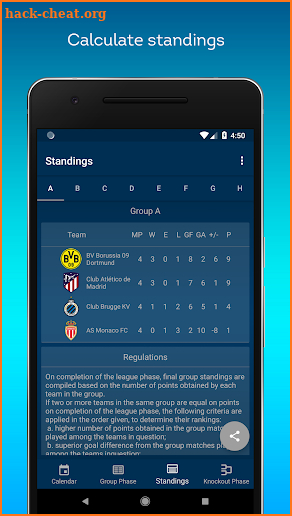 Champions League Calculator screenshot