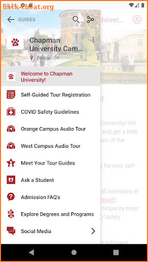 Chapman University Visitors screenshot