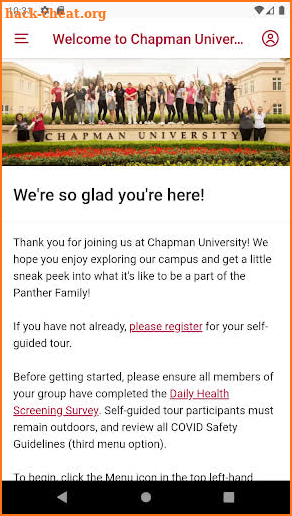 Chapman University Visitors screenshot