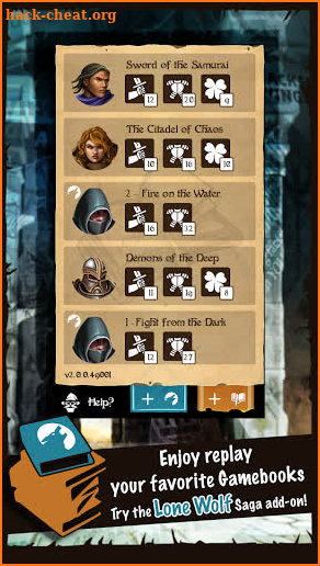 Character Sheet - choose your own adventure books screenshot