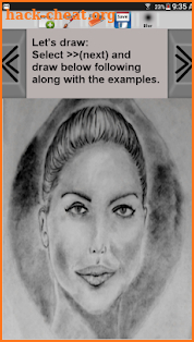 Charcoal Portrait Tutorial with drawing area screenshot