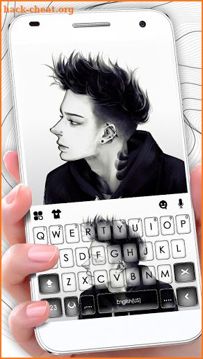 Charming Cool Boy Keyboard Background screenshot