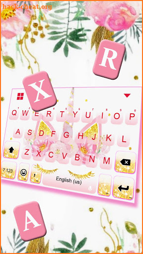 Charming Pink Unicorn Keyboard Theme screenshot