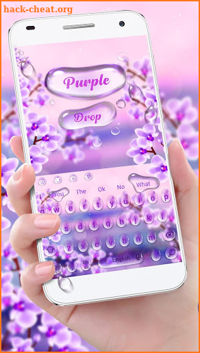 Charming Purple Water Droplets Keyboard screenshot