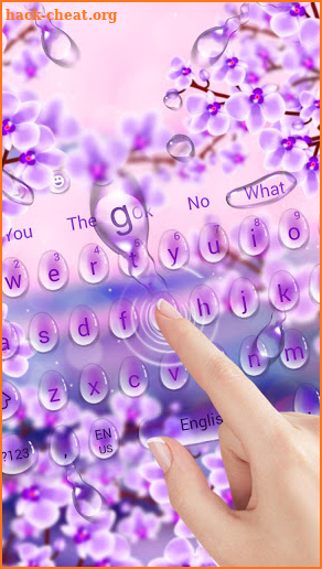 Charming Purple Water Droplets Keyboard screenshot