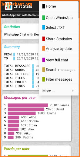 Chat Stats for WhatsApp screenshot