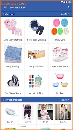Cheap baby and kids clothes online store screenshot