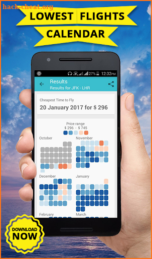 Cheap Flights Calendar screenshot