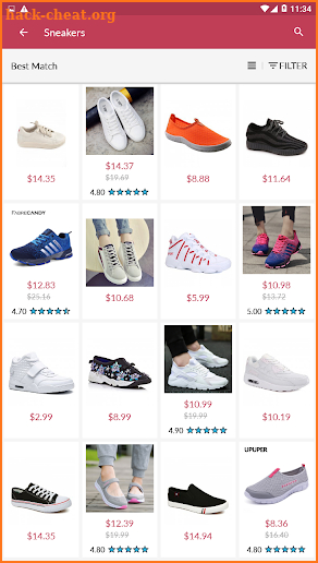Cheap shoes for men and women - Online shopping screenshot