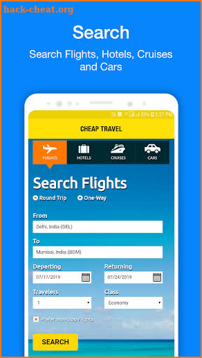 Cheap Travel - Cheap Flights, Hotels, Car Rentals screenshot