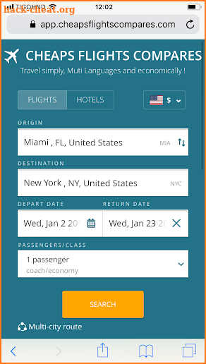 Cheaps Flights Compares screenshot