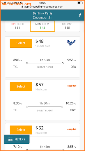 Cheaps Flights Compares screenshot