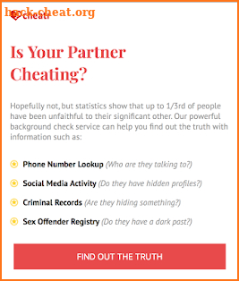 cheatr — Find Out If Your SO Is Cheating screenshot