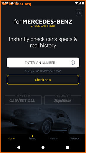 Check Car history for Mercedes-Benz screenshot