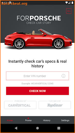 Check Car History for Porsche screenshot