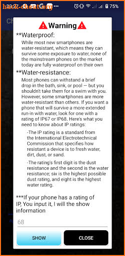 Check Water-Resistant screenshot