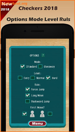 Checkers 2 Player game 2018 screenshot