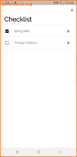 Checklist screenshot