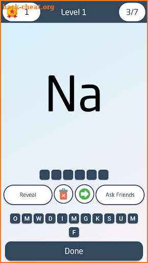 Chemistry periodic table quiz screenshot
