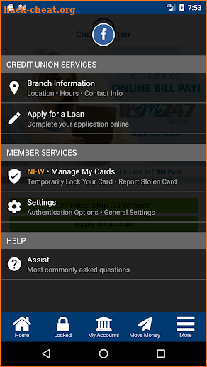 Cherokee Strip Credit Union screenshot