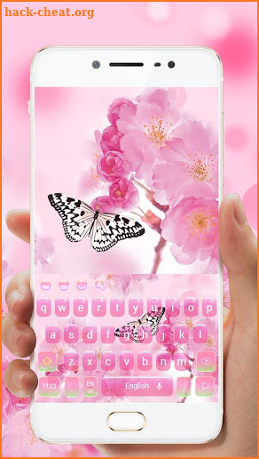 Cherry Blossom Butterfly Keyboard Theme screenshot