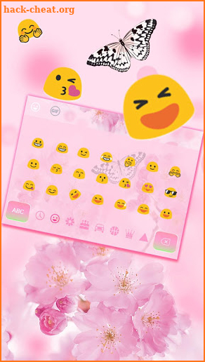 Cherry Blossom Butterfly Keyboard Theme screenshot
