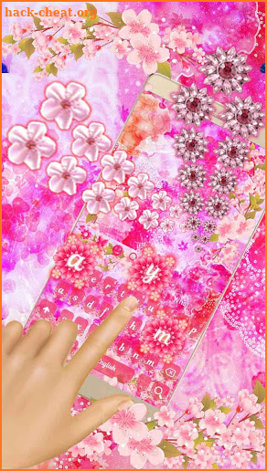 Cherry blossom gravity keyboard screenshot