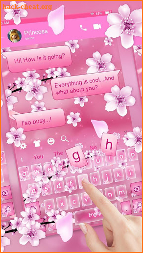 Cherry Blossom SMS Keyboard Theme screenshot