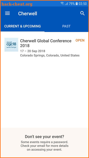 Cherwell  Conference screenshot