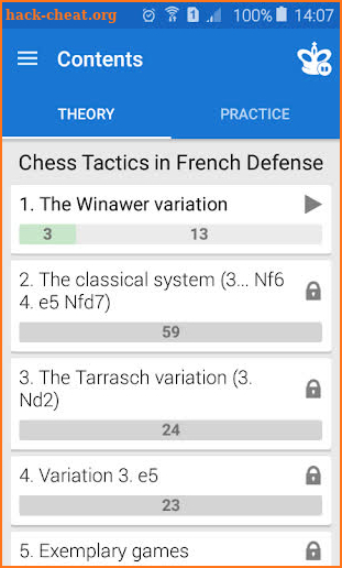 Chess Tactics in French Defense screenshot