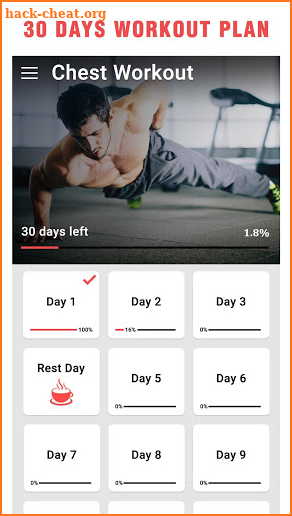 Chest Workouts for Men - Big Chest In 30 Days screenshot