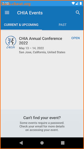 CHIA Events screenshot