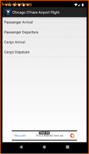 Chicago O'Hare Airport ORD Flight Info screenshot