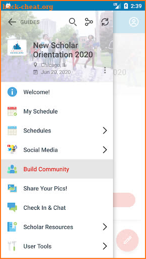 Chicago Scholars Event App screenshot