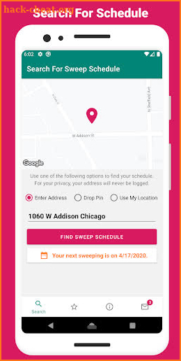Chicago Sweep Tracker screenshot
