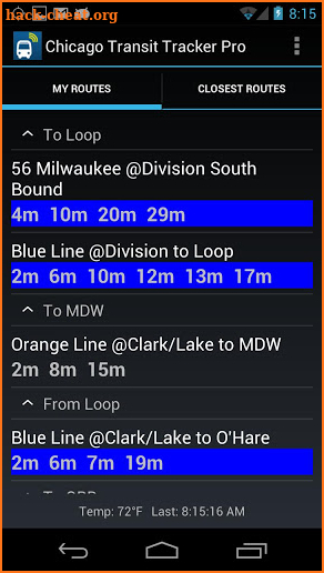 Chicago Transit Tracker Pro screenshot