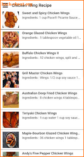 Chicken Wing Recipe screenshot