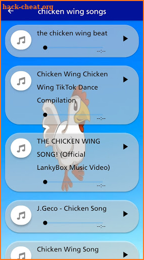 Chicken wing songs screenshot