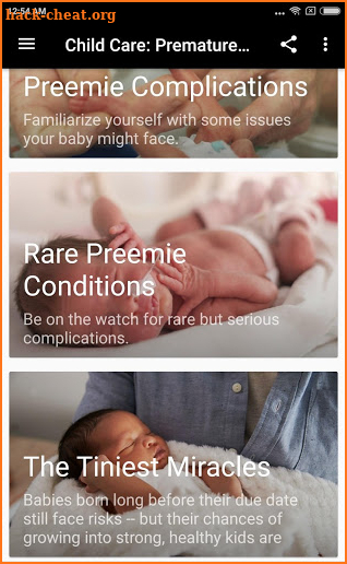 CHILD CARE: PREMATURE BABY screenshot