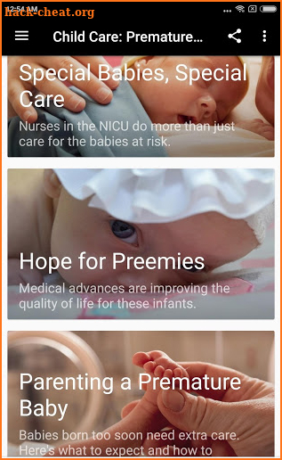CHILD CARE: PREMATURE BABY screenshot