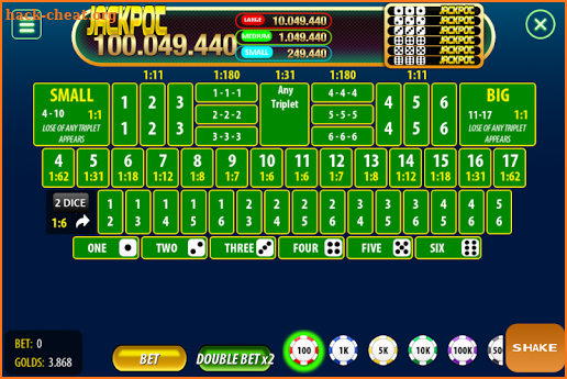 Chinese Poker Sicbo Koprok Dice Online screenshot