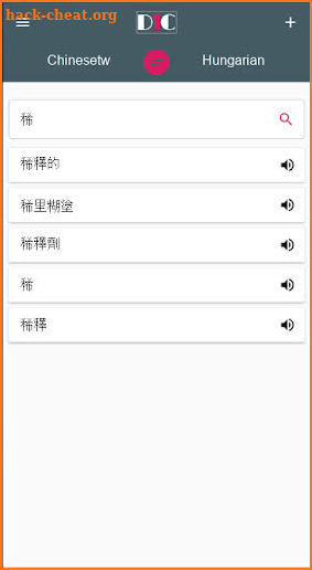 Chinesetw - Hungarian Dictionary (Dic1) screenshot