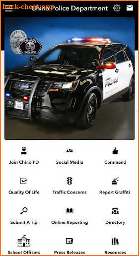 Chino Police Department screenshot