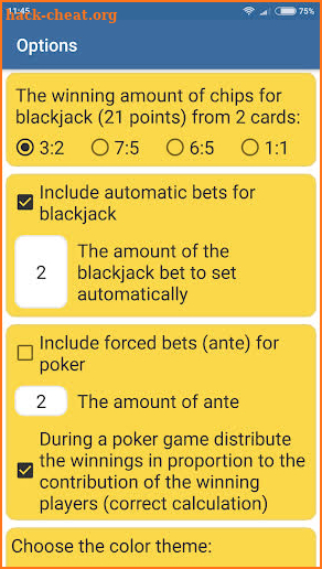 Chip counter for poker and blackjack screenshot