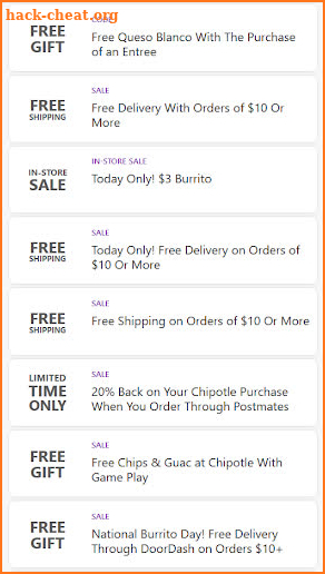 Chipotle-Mexican Grill Coupons Deals & Games screenshot
