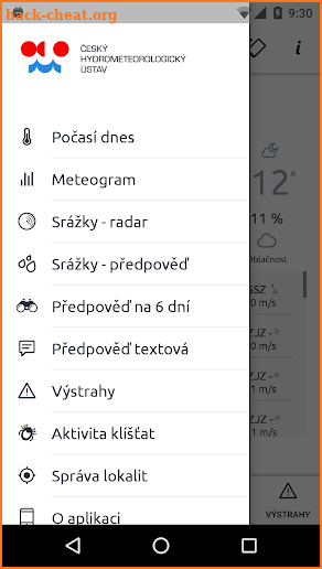 ČHMÚ screenshot