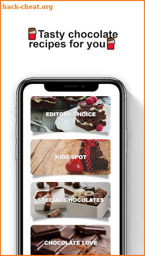 Chocolate Recipes App screenshot