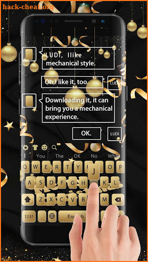 Christmas Black Gold Keyboard screenshot
