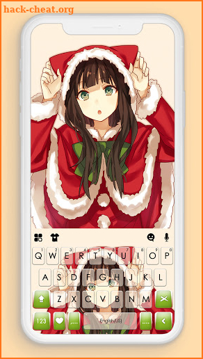 Christmas Cat Girl Keyboard Background screenshot