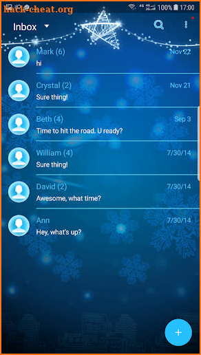 Christmas Dream skin 2018 for Handcent Next SMS screenshot